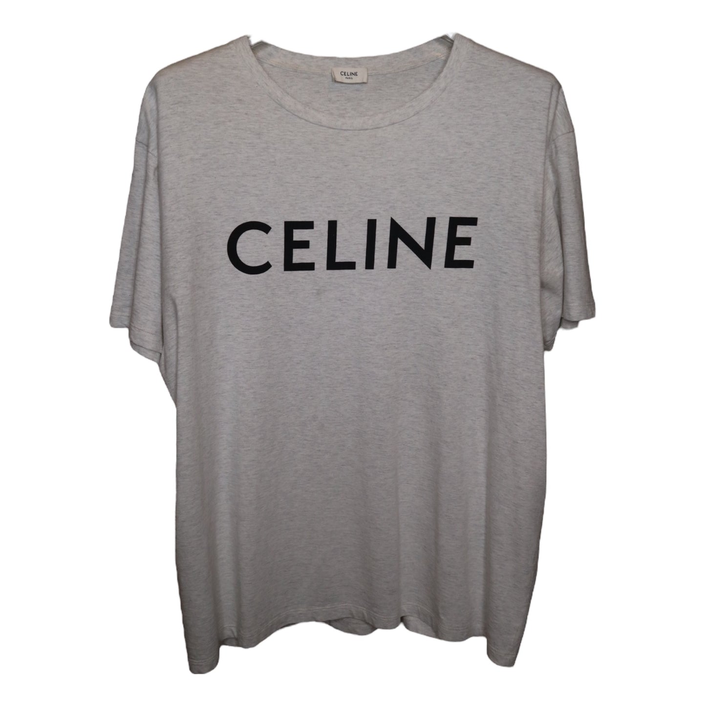 Celine Ash Grey Logo Tee