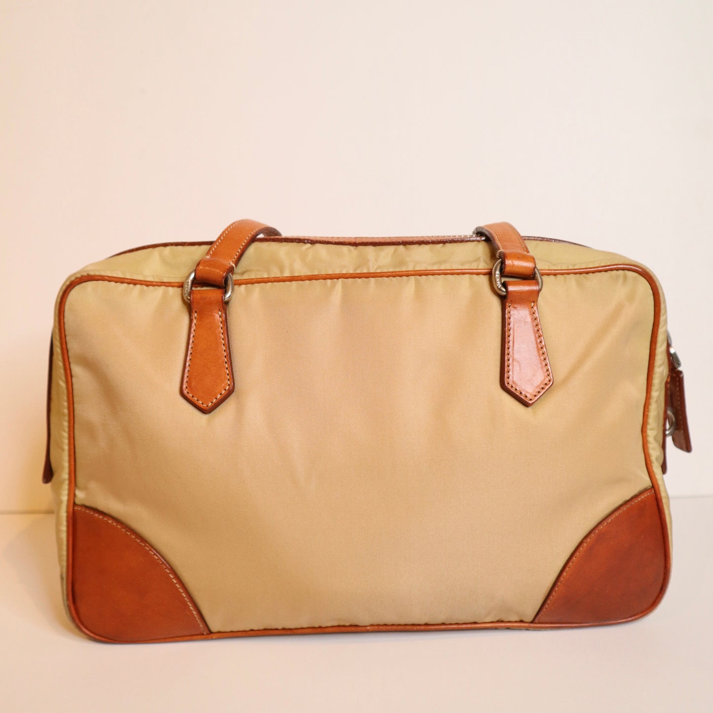 Prada Vintage Brown Nylon Shoulder Bag