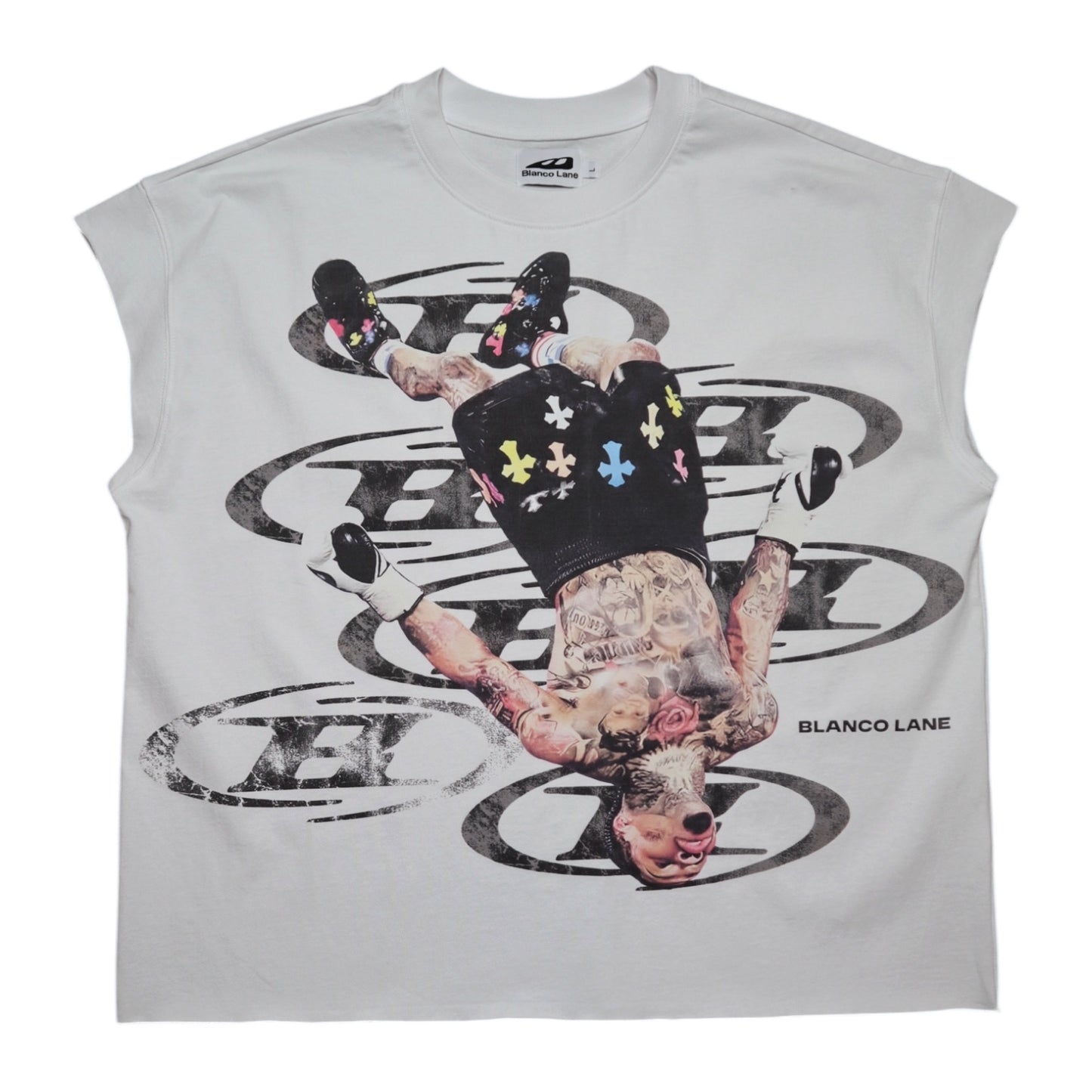 Blanco Lane Tank Davis Cut Off Wht Tee