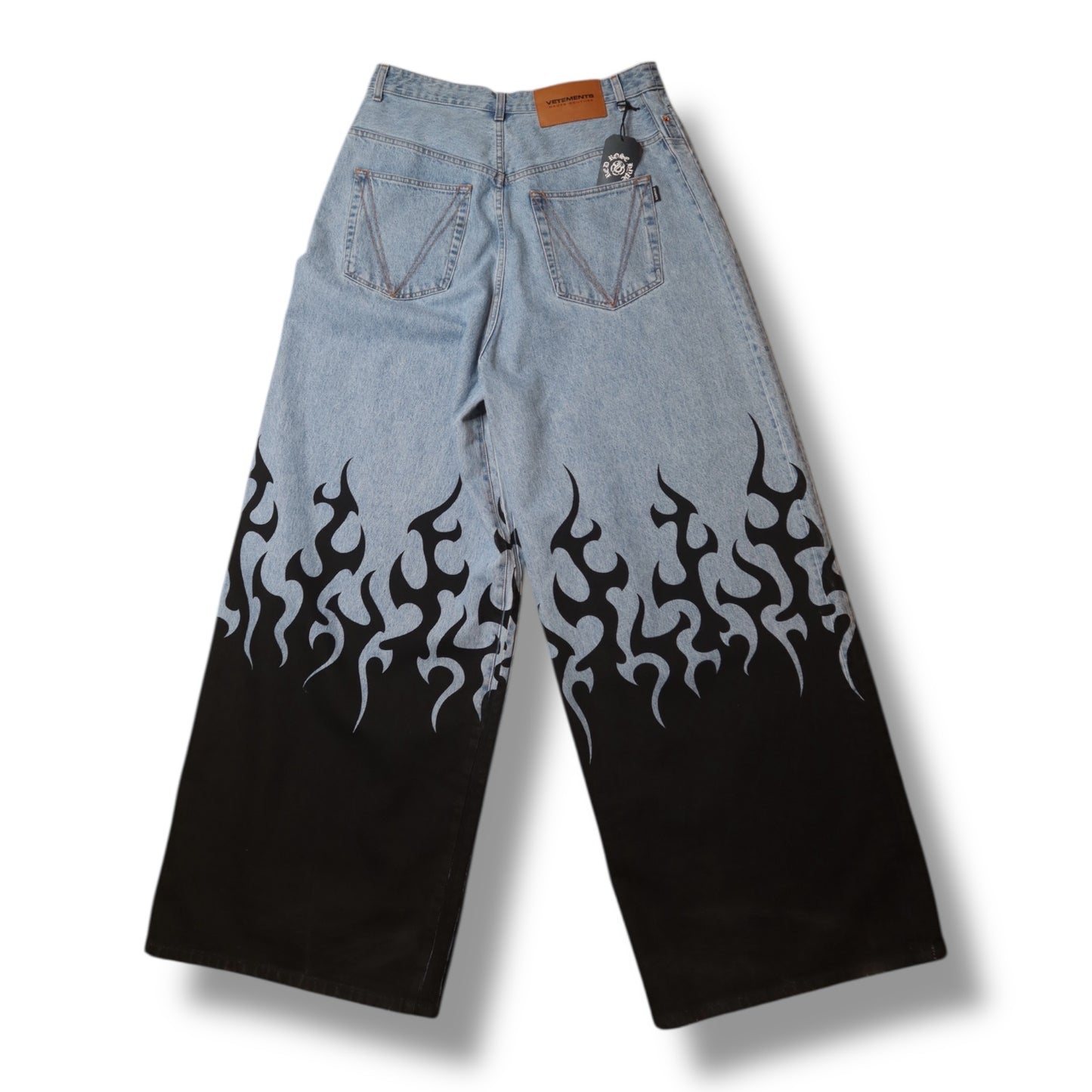 Vetements Flame Print Baggy Jeans