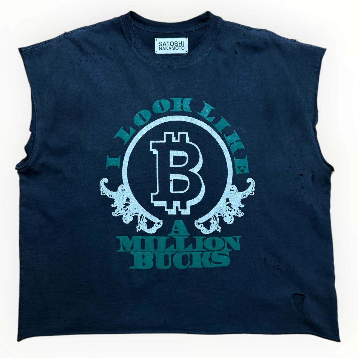 Satoshi Nakamoto Bitcoin Cut Off Tee