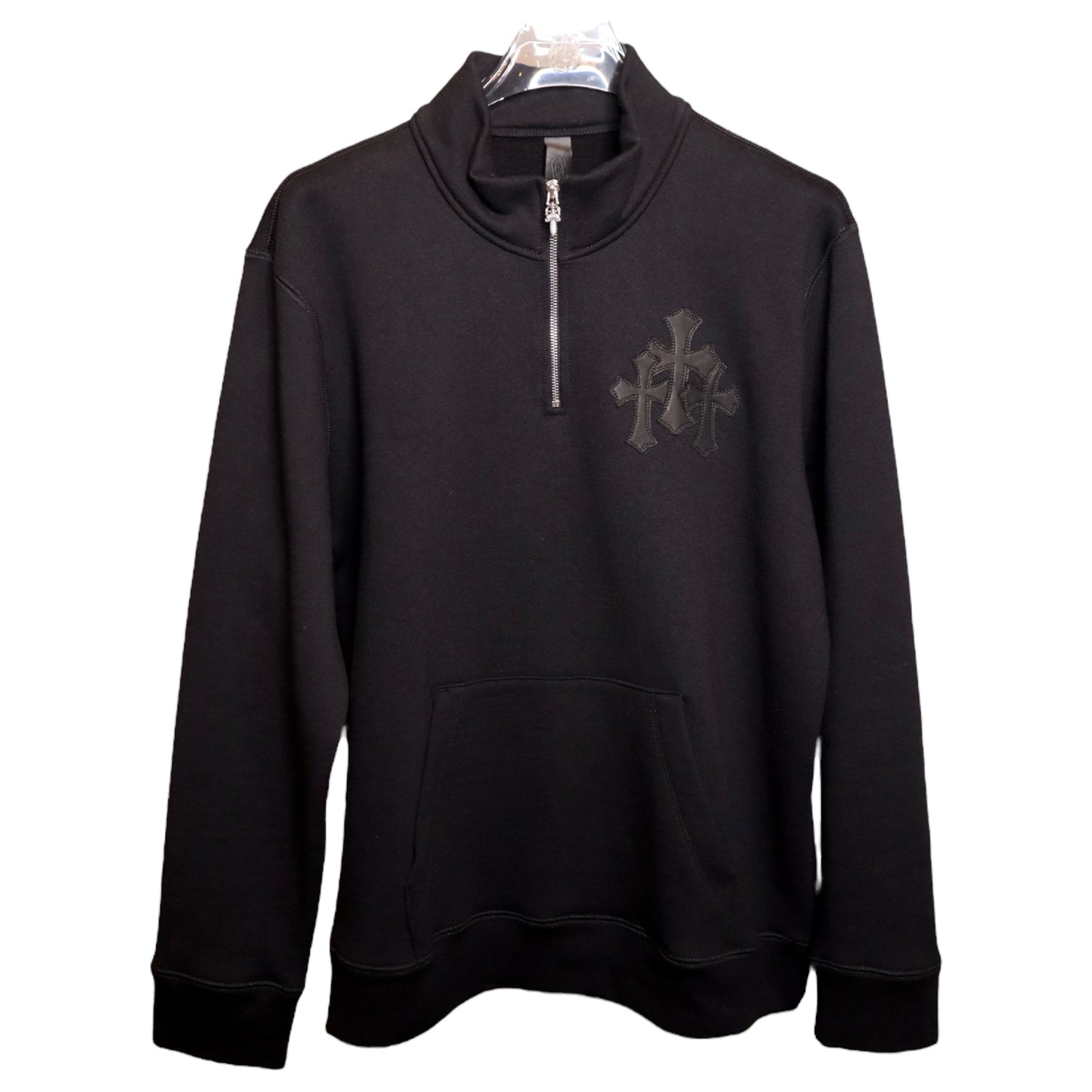 CH Leather Patch Quarter Zip Crewneck