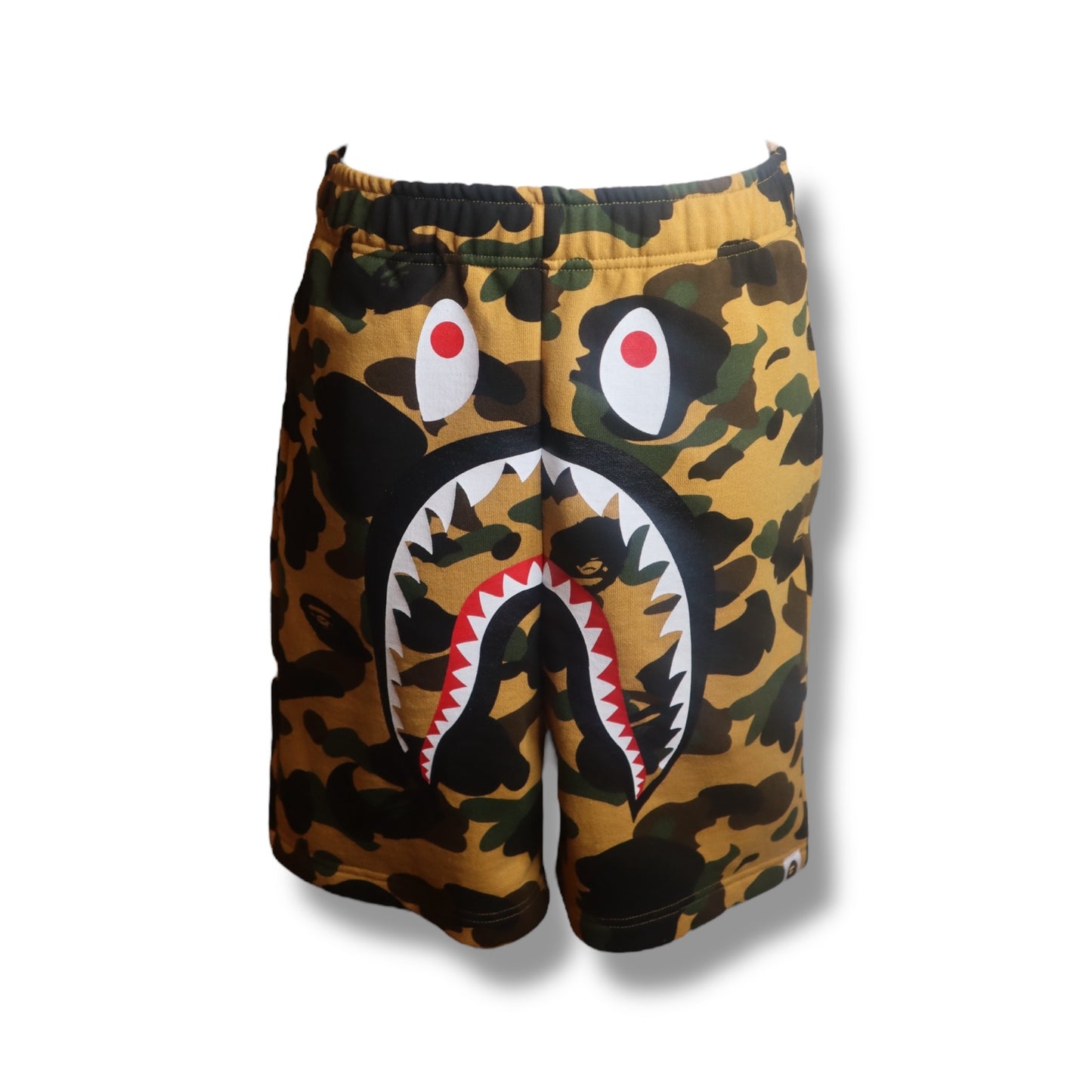 Bape Yellow Camo Shark Sweatshorts