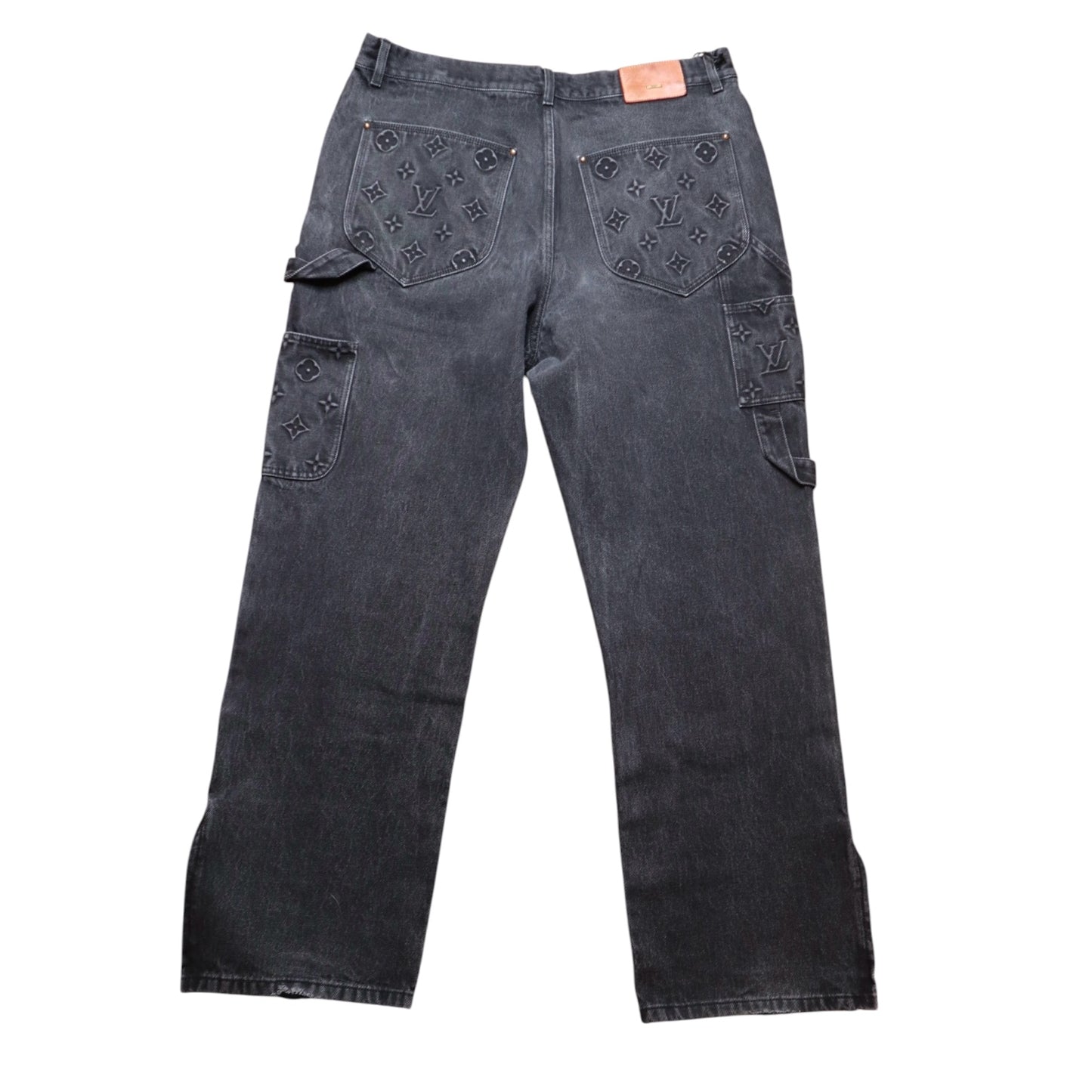 L V Monogram Embossed Black Carpenter Denim