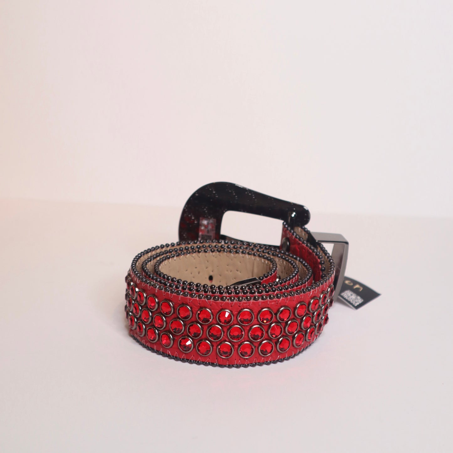 B.B Simons Red Jeweled Belt Sz 34