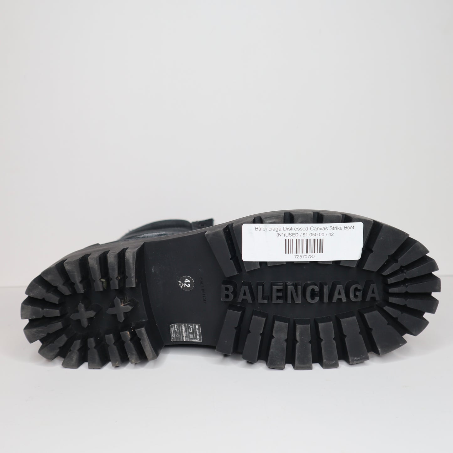 Balenciaga Distressed Canvas Strike Boot