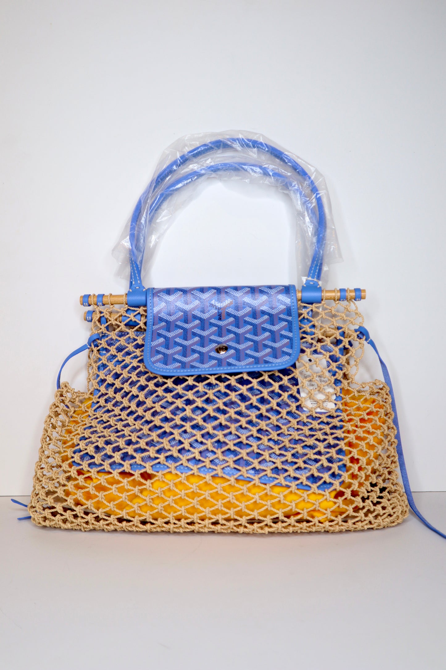 Goyard Blue Aligre Filet Beach Bag