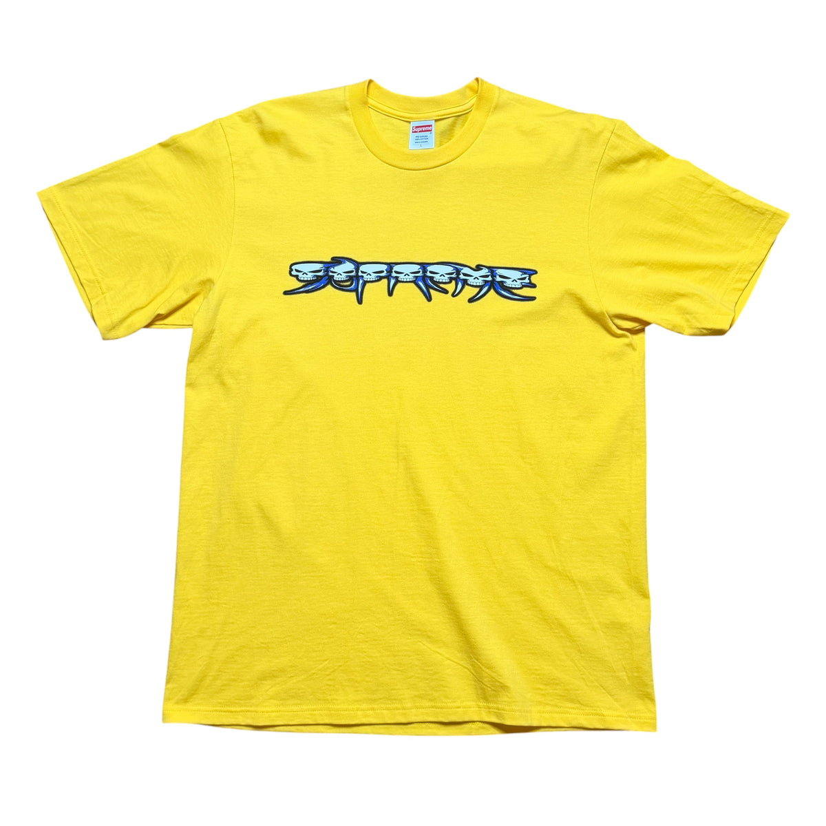 Supreme Skull Spellout Yellow Tee