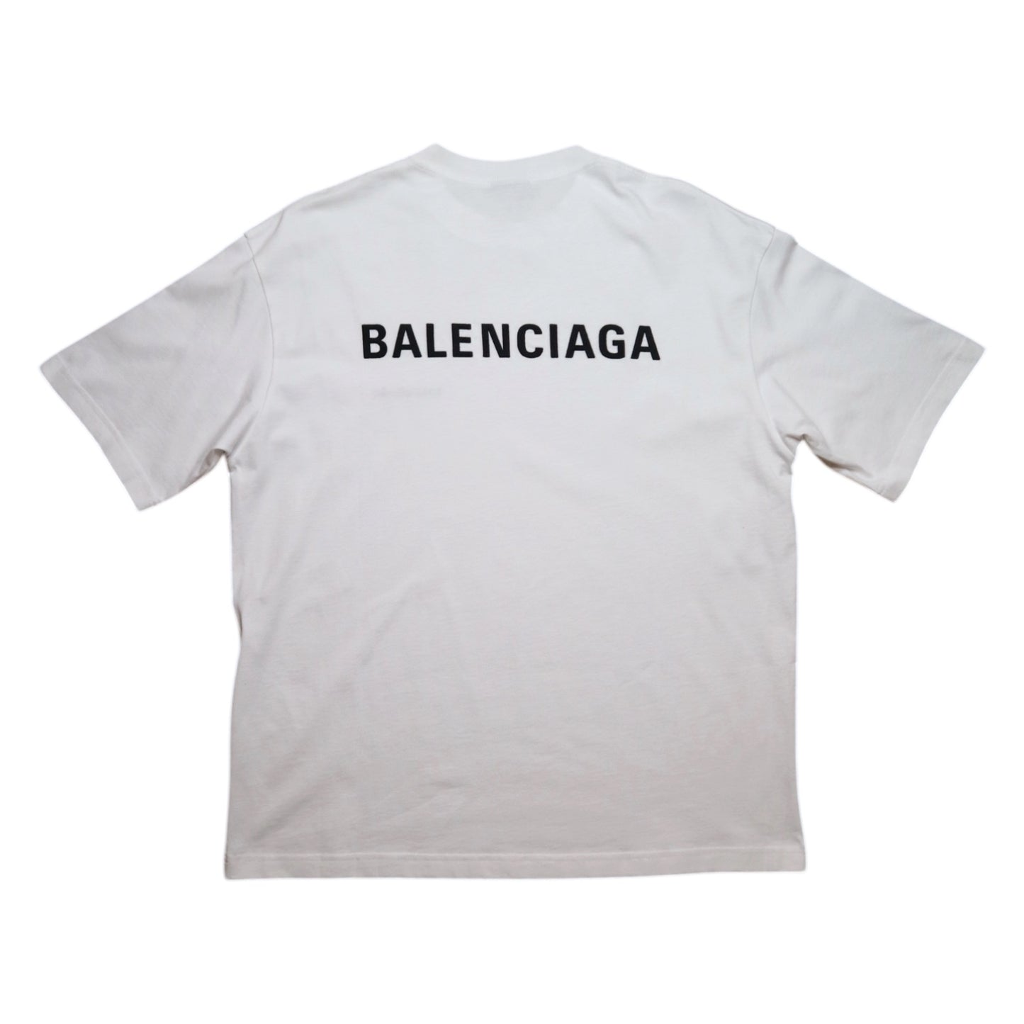 Balenciaga Double Sided Logo White Tee
