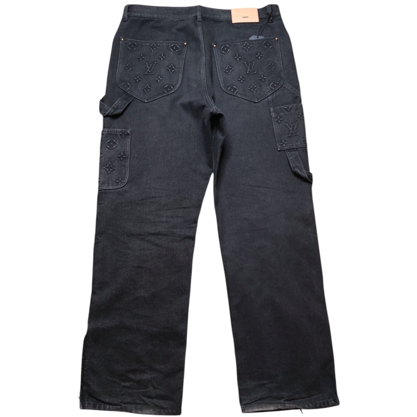 L V Monogram Embossed Black Carpenter Denim