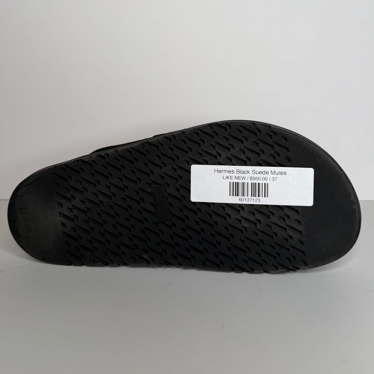 Hermes Black Suede Mules