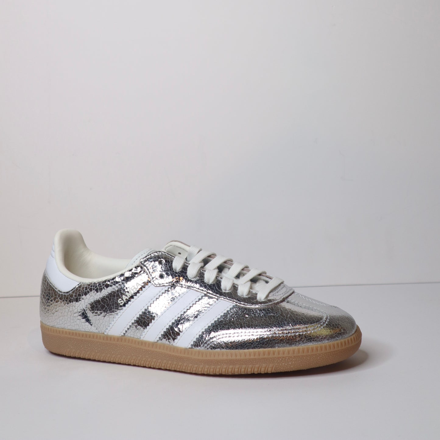 Adidas Samba OG Silver Metallic Cracked Leather