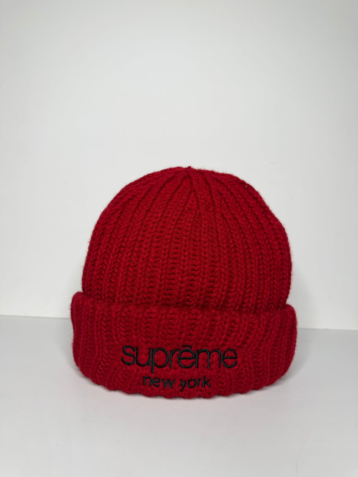 Supreme Classic Logo Chunky Red Beanie