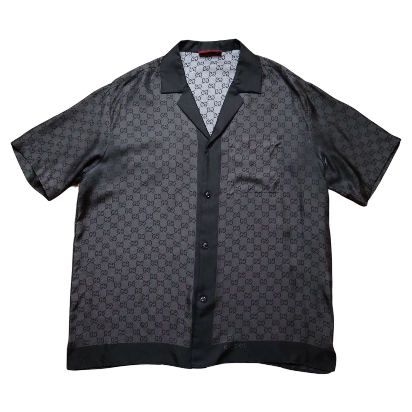 Gucci Monogram Silk Button Up Tee