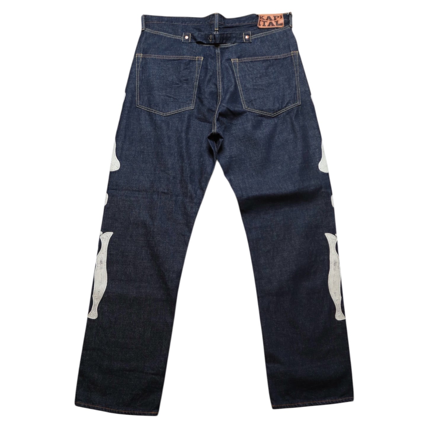 Kapital 'Okagilly' Straight-Leg Appliquéd Bone Pants