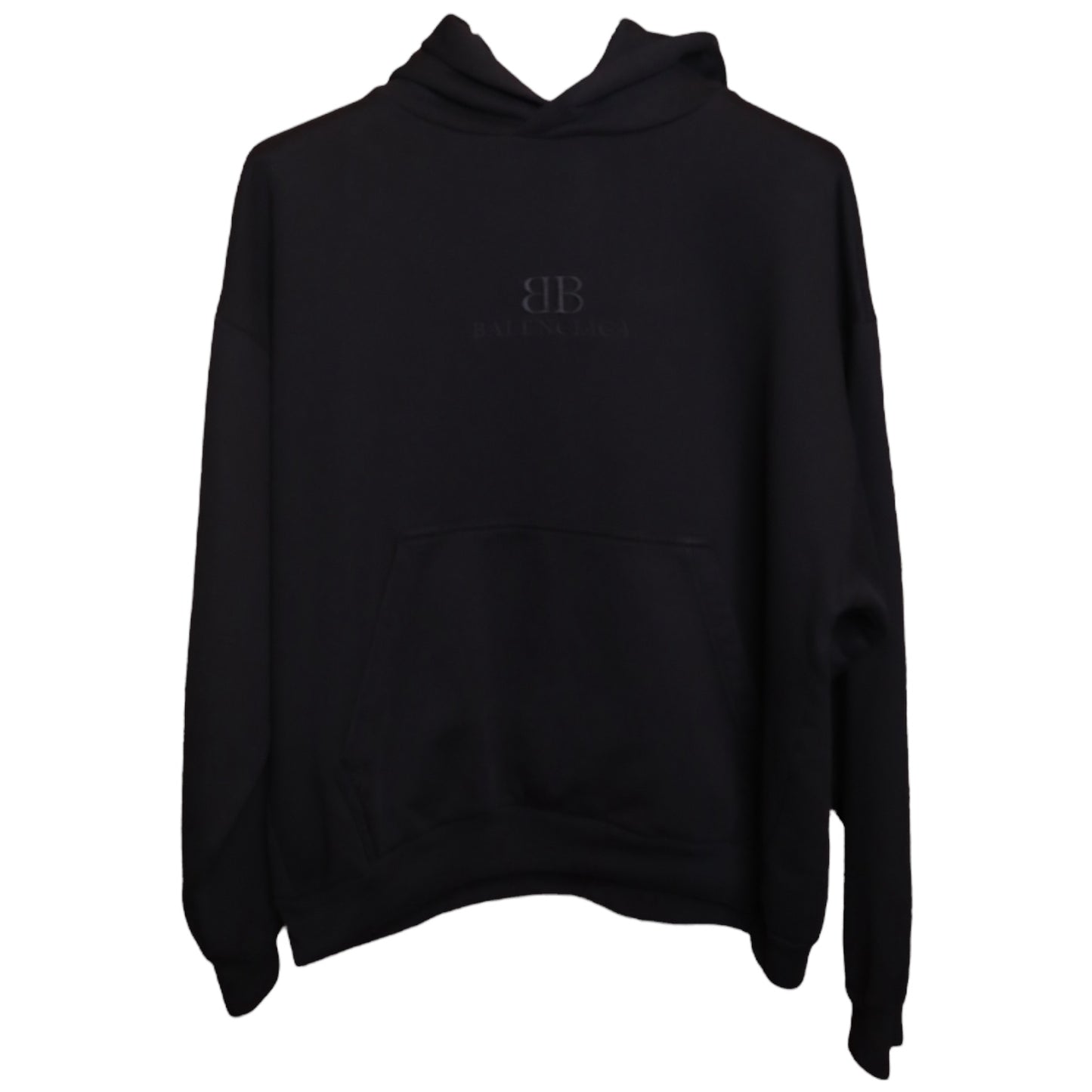 Balenciaga Front Logo Hoodie Black