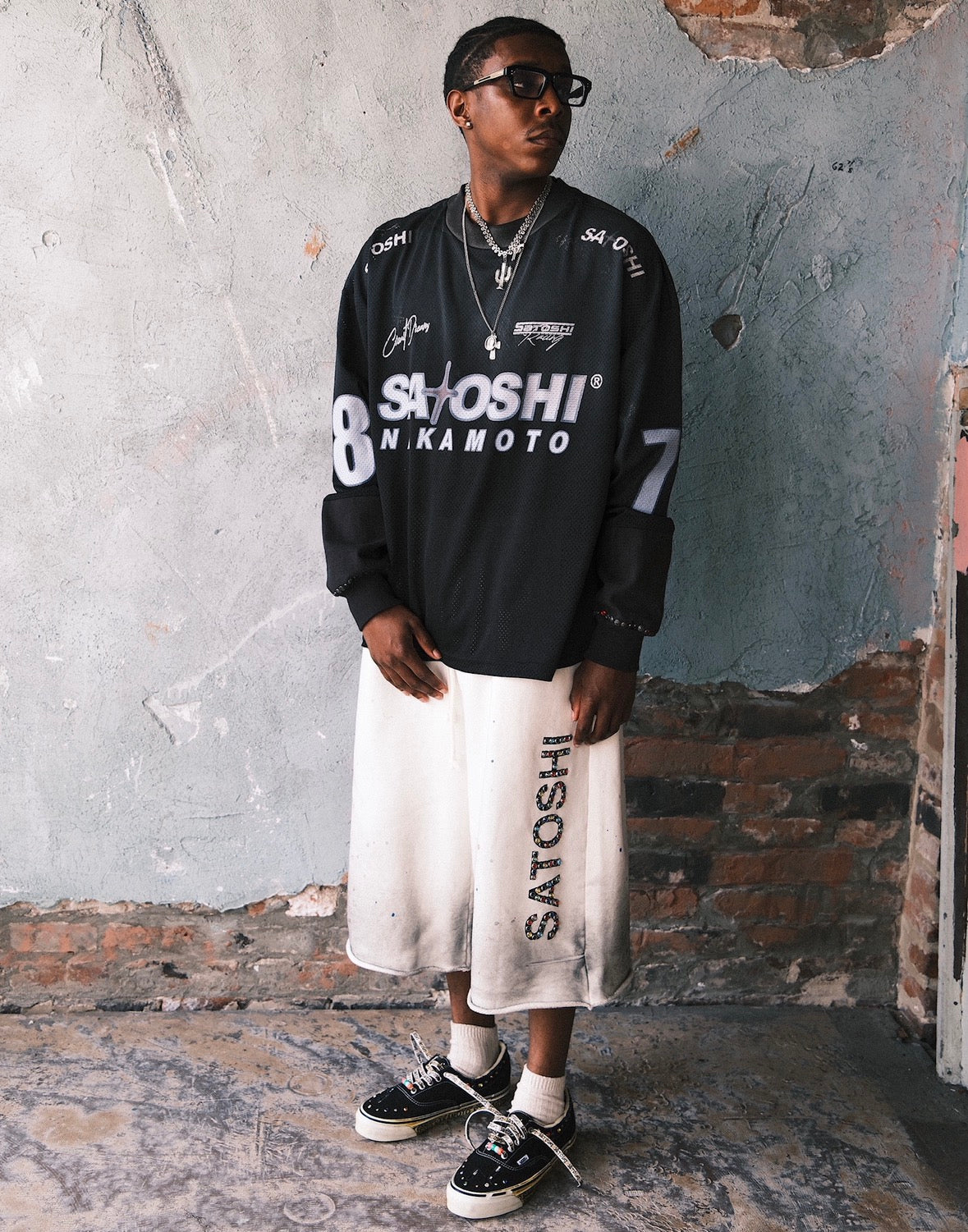 Satoshi Nakamoto Mesh Moto Jersey Black
