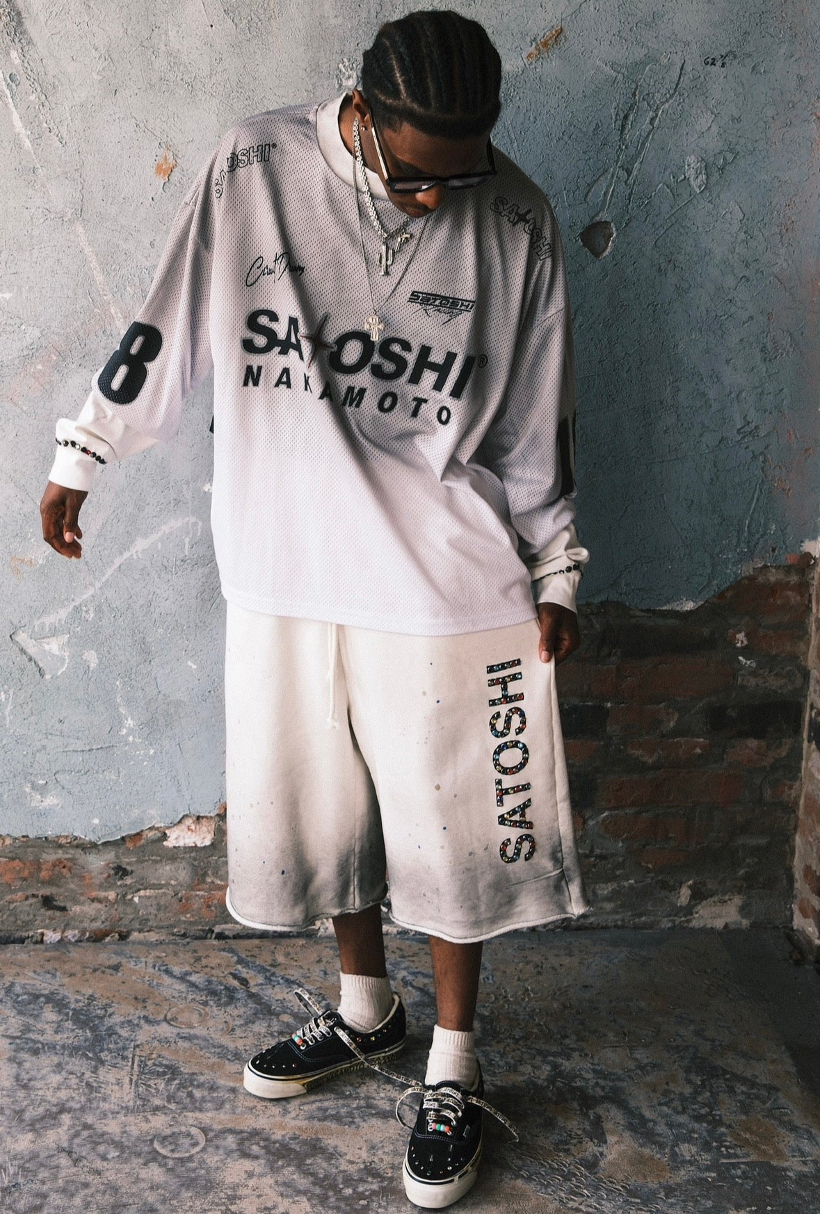 Satoshi Nakamoto Mesh Moto Jersey White