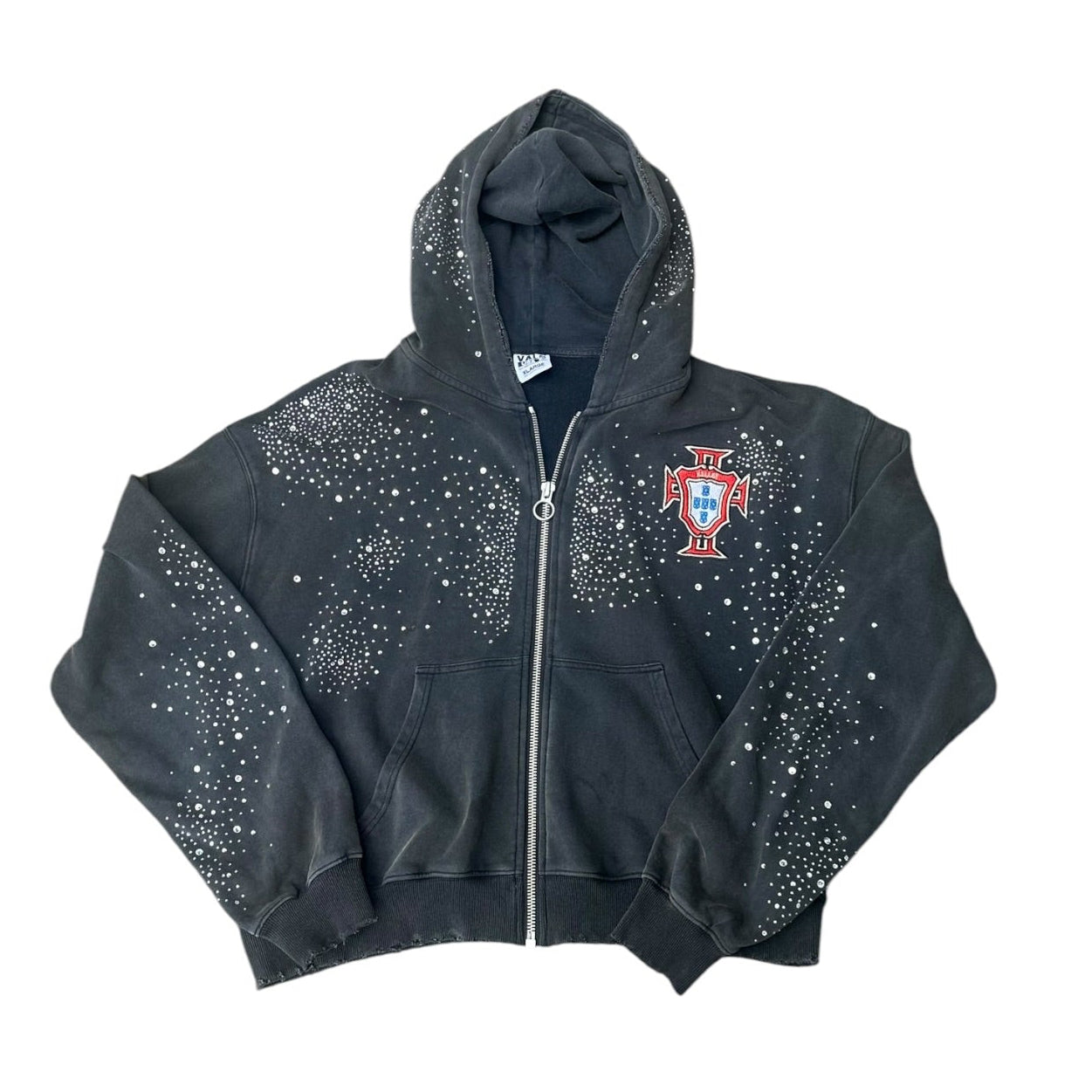 Vale Rhinestone Zip Hoodie