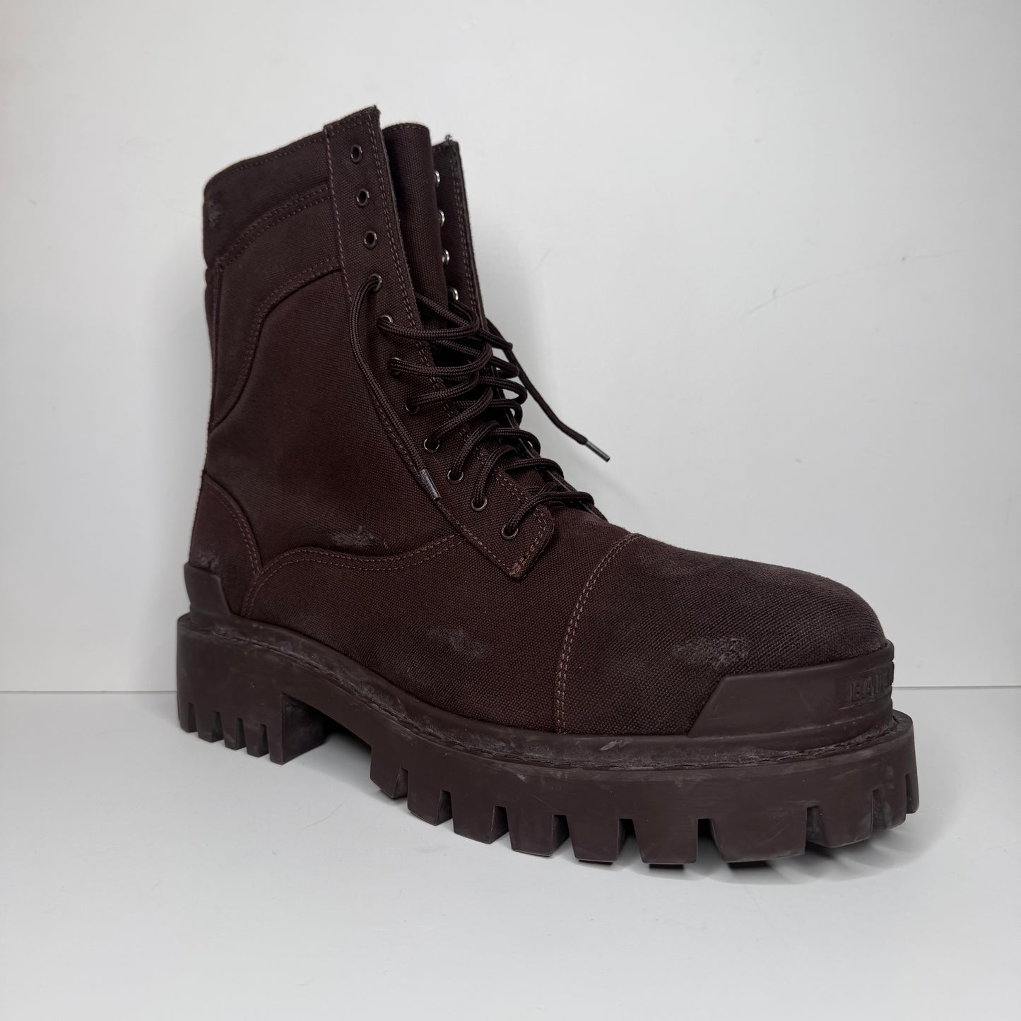 Balenciaga Combat Striker Dark Brown Boots