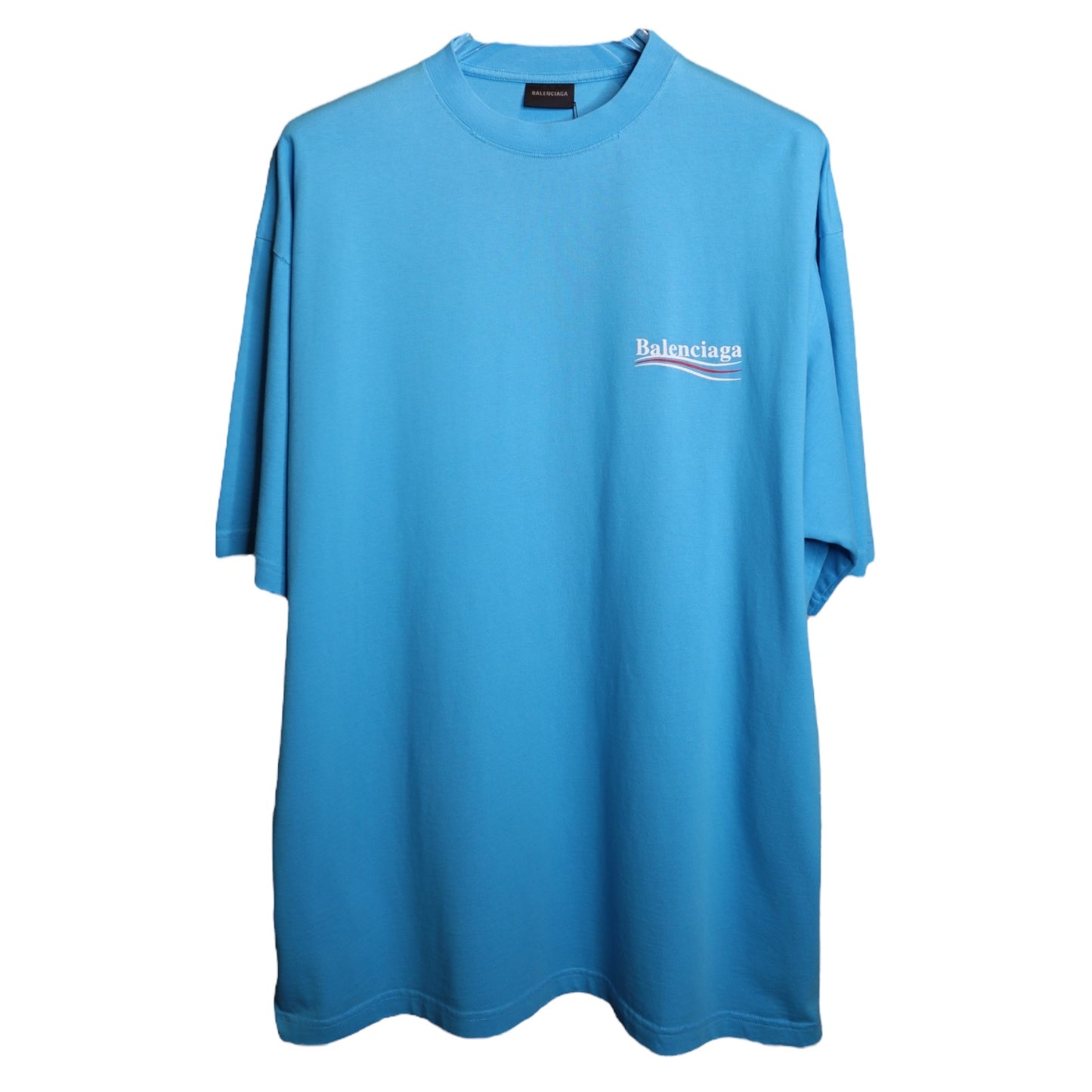 Balenciaga Blue Campaign Logo Tee