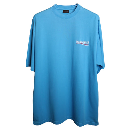 Balenciaga Blue Campaign Logo Tee