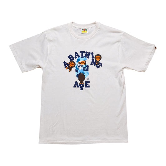 Bape ABC Camo Blue Milo Tee White