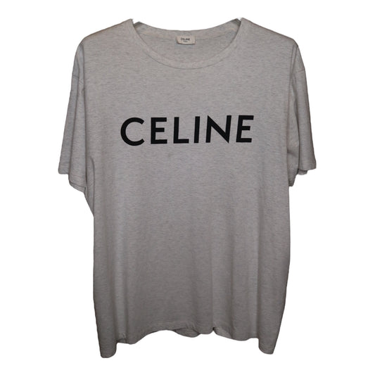 Celine Ash Grey Logo Tee