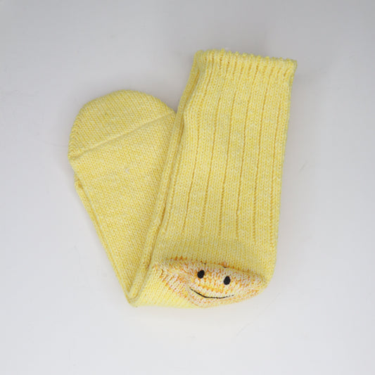 Kapital Smiley Heel Socks - Yellow