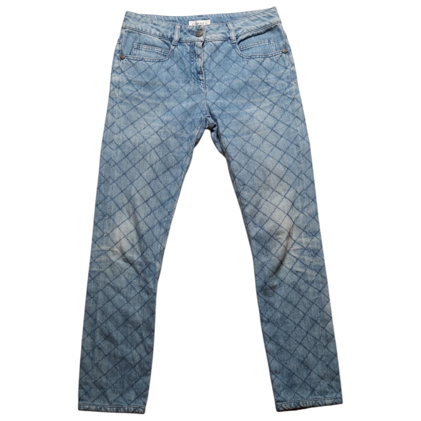 Vintage Chanel Matelasse Denim Jeans