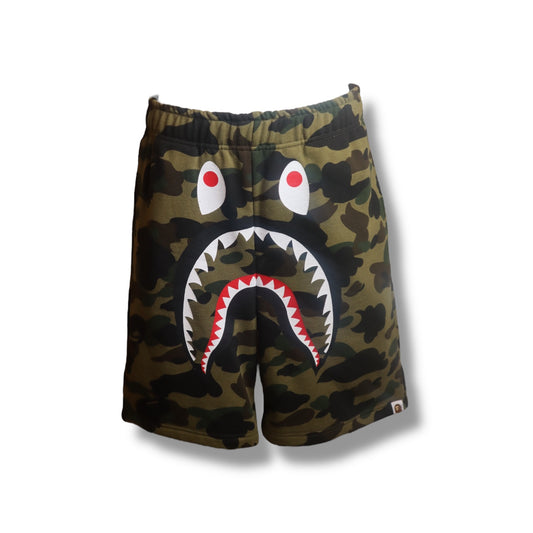 Bape Green Camo Shark Sweatshorts