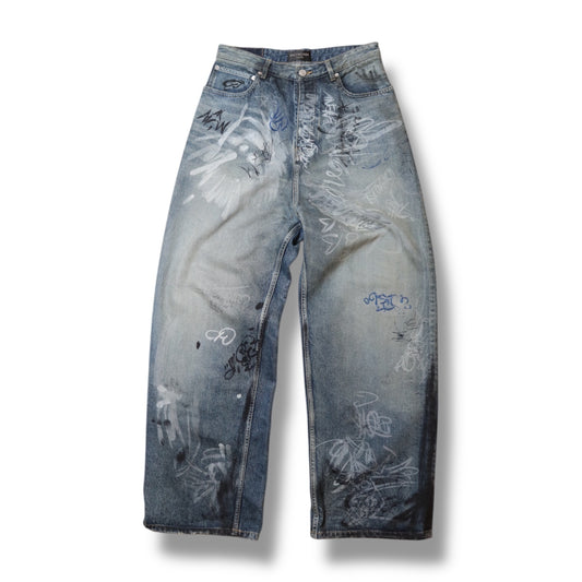 Balenciaga Graffiti Baggy Jeans