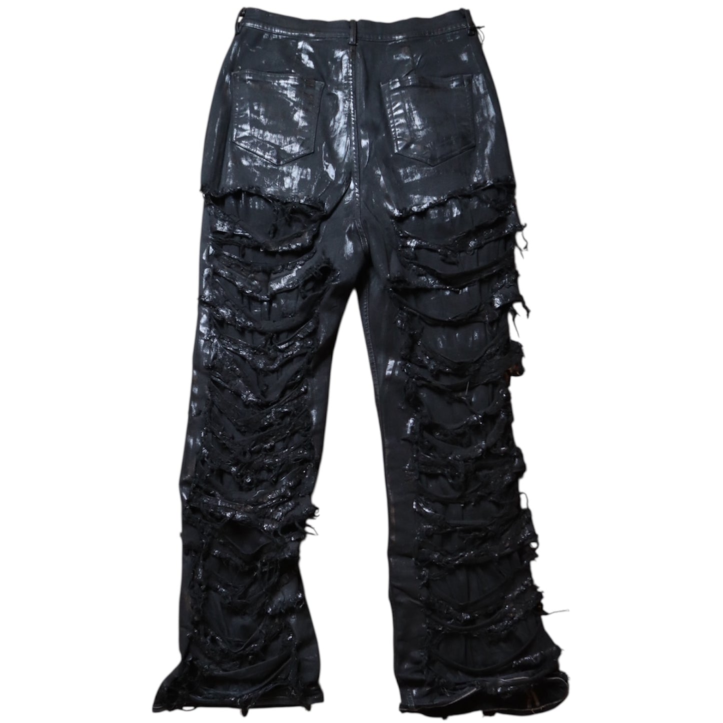 Rick Owens Geth Distressed Metallic Jeans