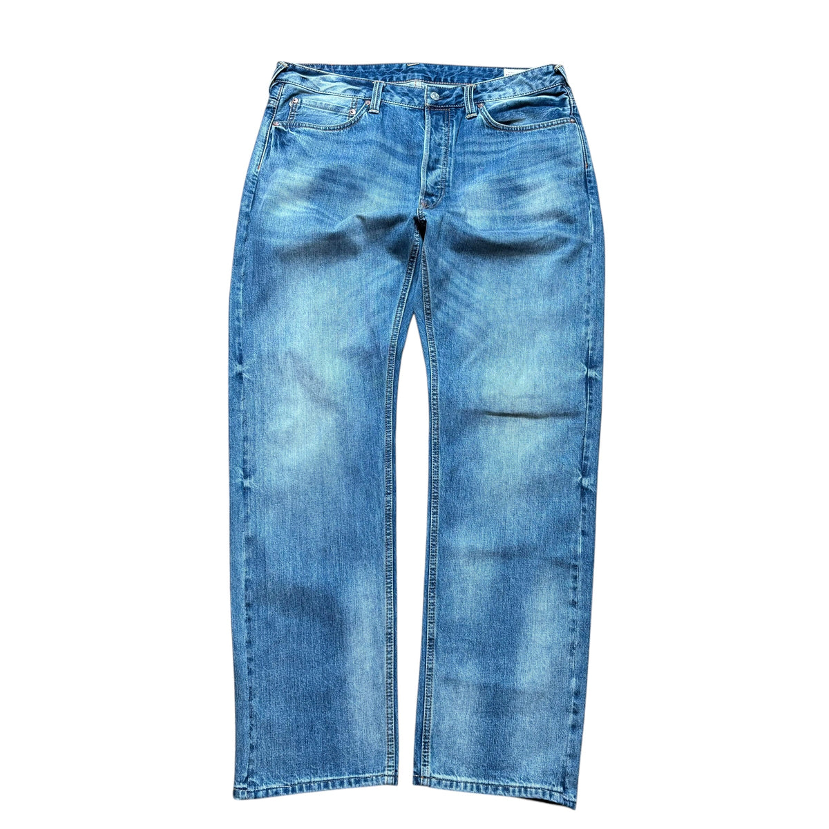 Evisu Light Wash Denim Jeans Yellow