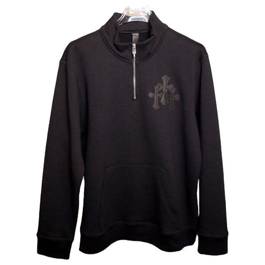 CH Leather Patch Quarter Zip Crewneck