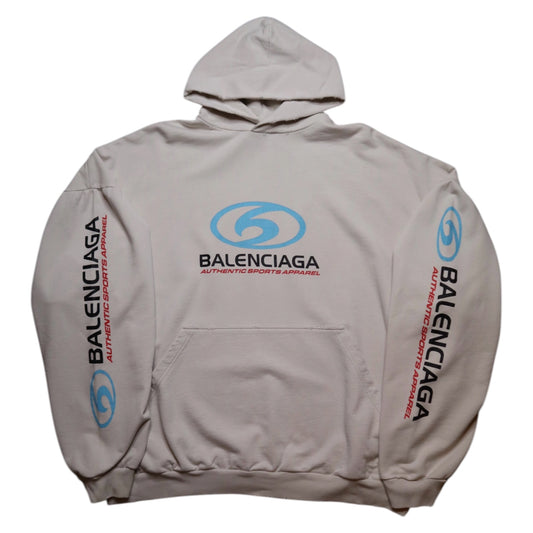 Balenciaga Surf Sport Logo White Hoodie