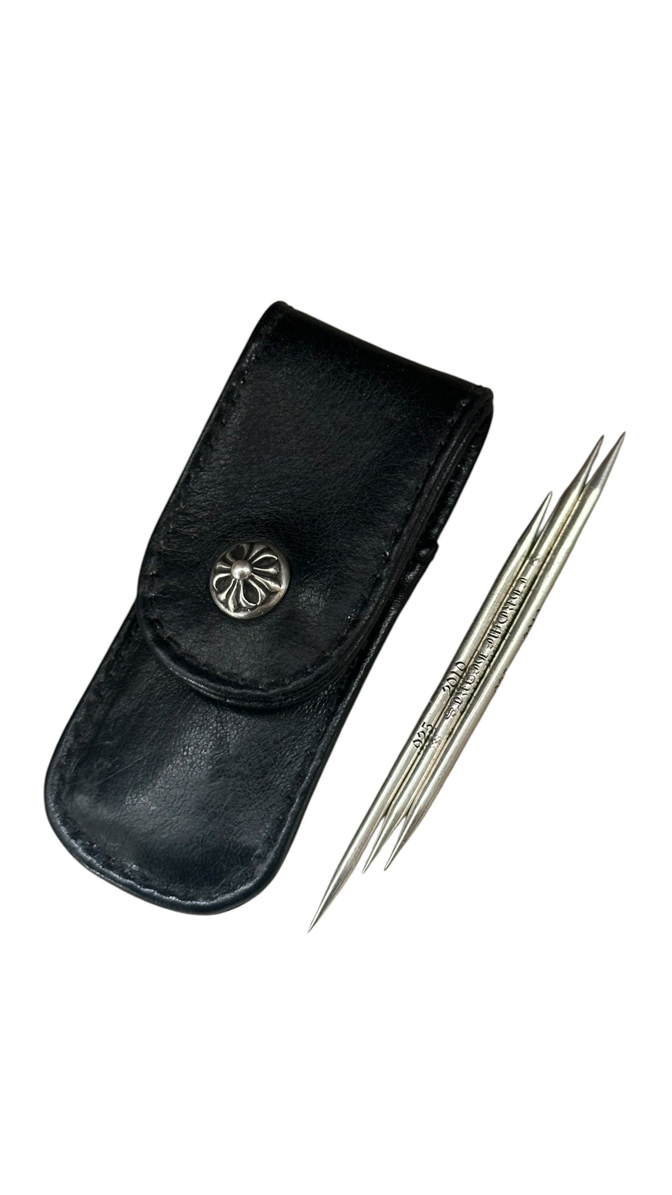 CH Toothpick Leather Case w/ (3) Silver .925 Toothpicks