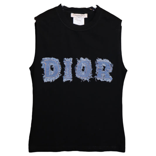 Dior Denim Logo Y2K Tank