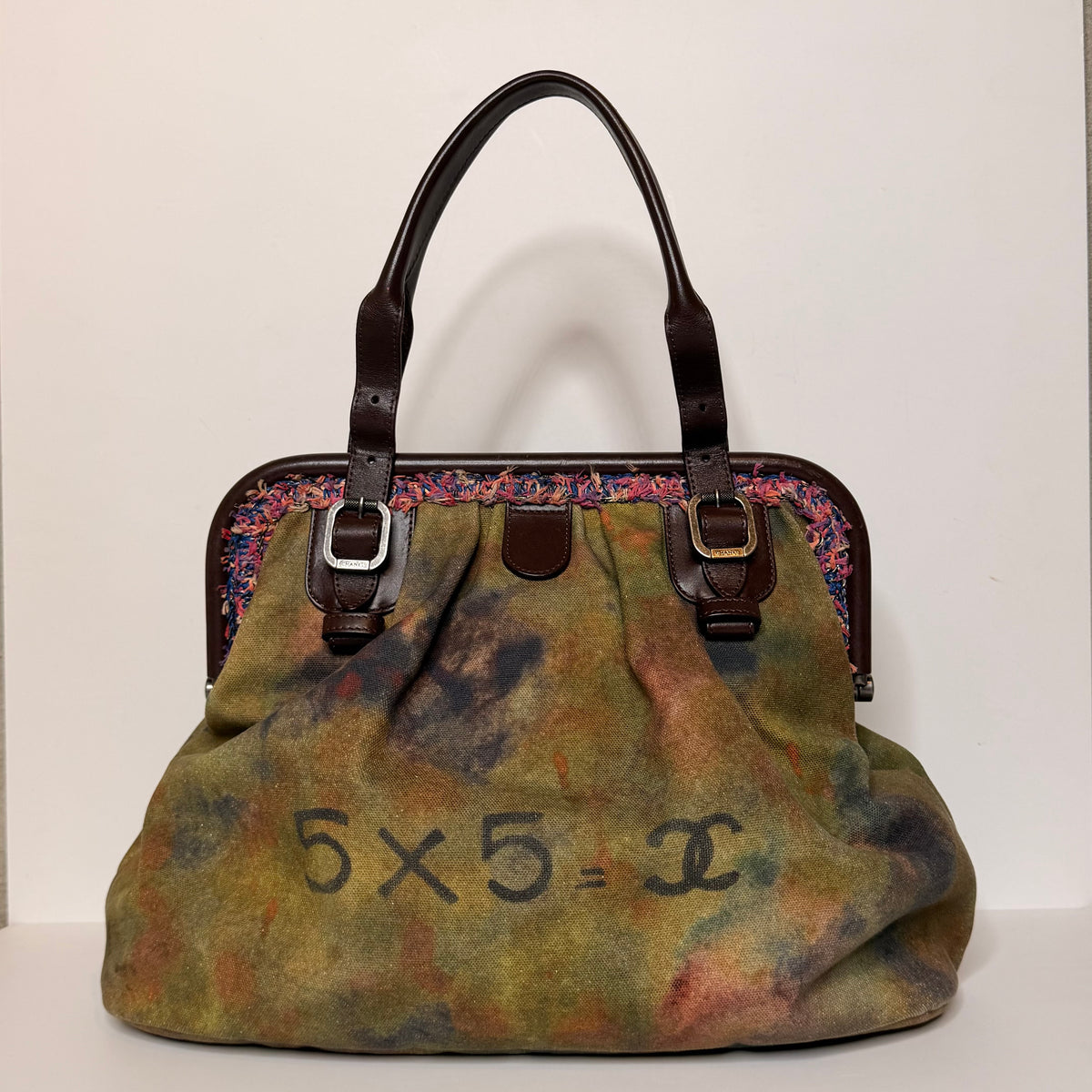 Chanel Green Graffiti Canvas On The Pavement Handbag