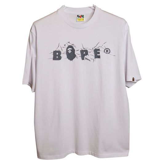 Bape Wrinkle Logo White Tee