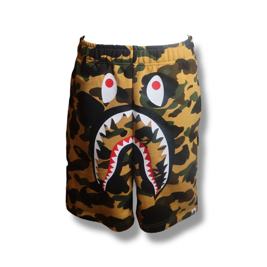 Bape Yellow Camo Shark Sweatshorts