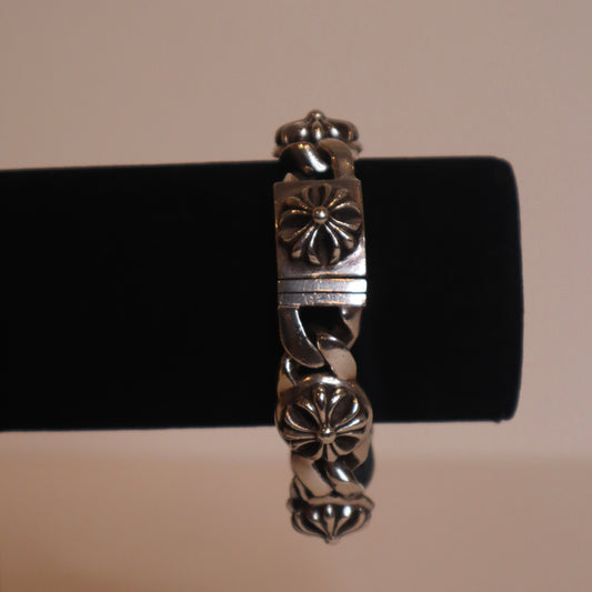 CH 6 Link Cross Link Silver Bracelet