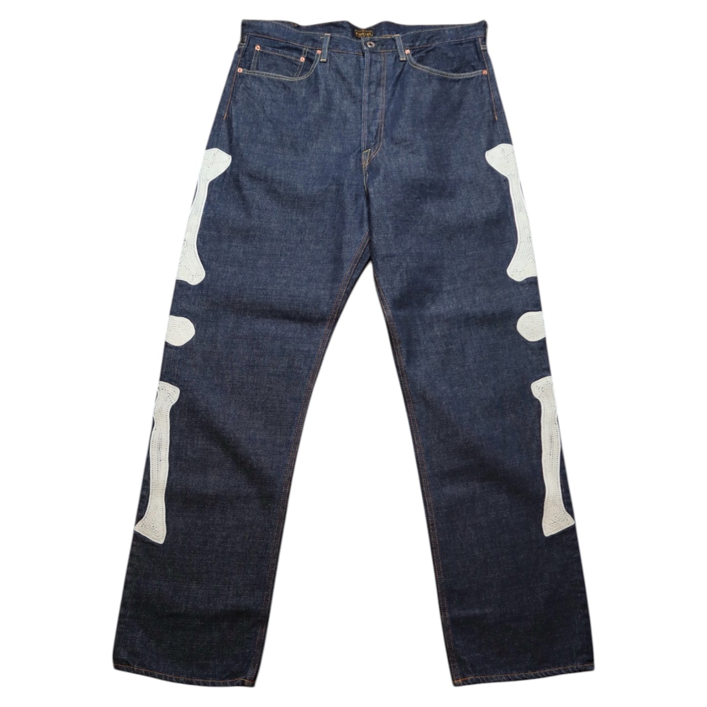 Kapital 'Okagilly' Straight-Leg Appliquéd Bone Pants