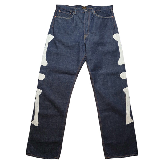 Kapital 'Okagilly' Straight-Leg Appliquéd Bone Pants