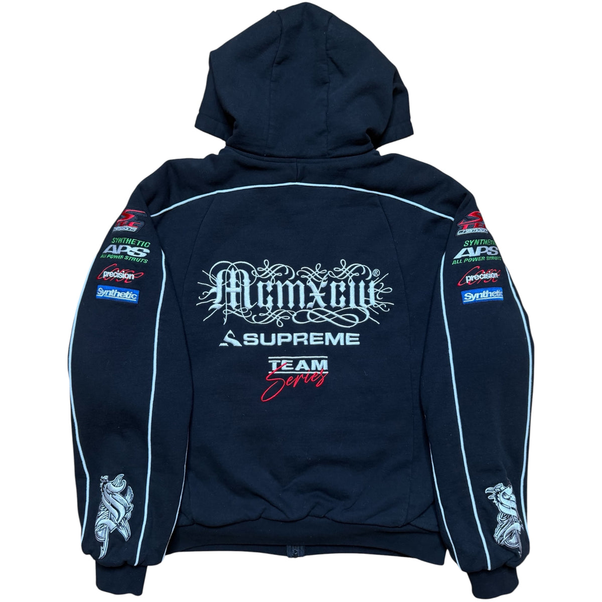 Supreme Racing Lined Zip Hoodie Black