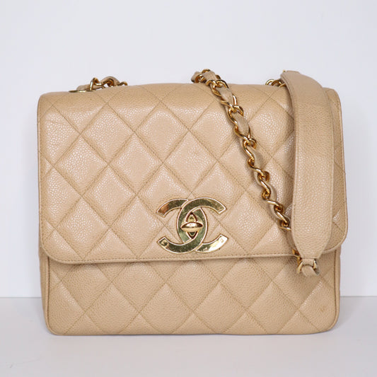Chanel Square Flap Caviar Bag 1994-96 series 32