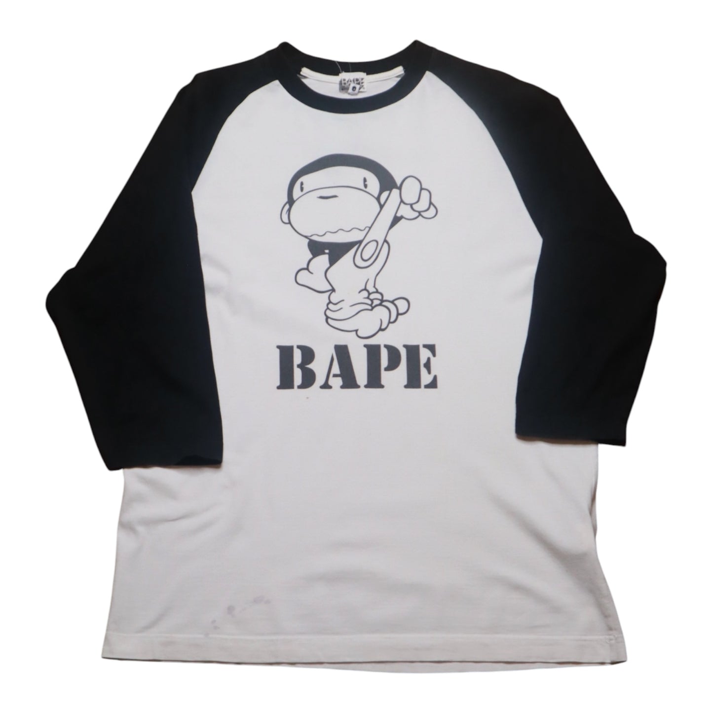 Bape Baby Milo Raglan Tee White