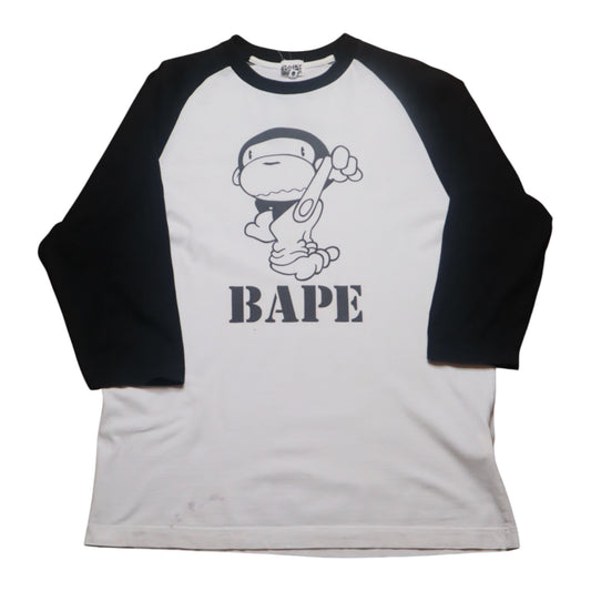 Bape Baby Milo Raglan Tee White
