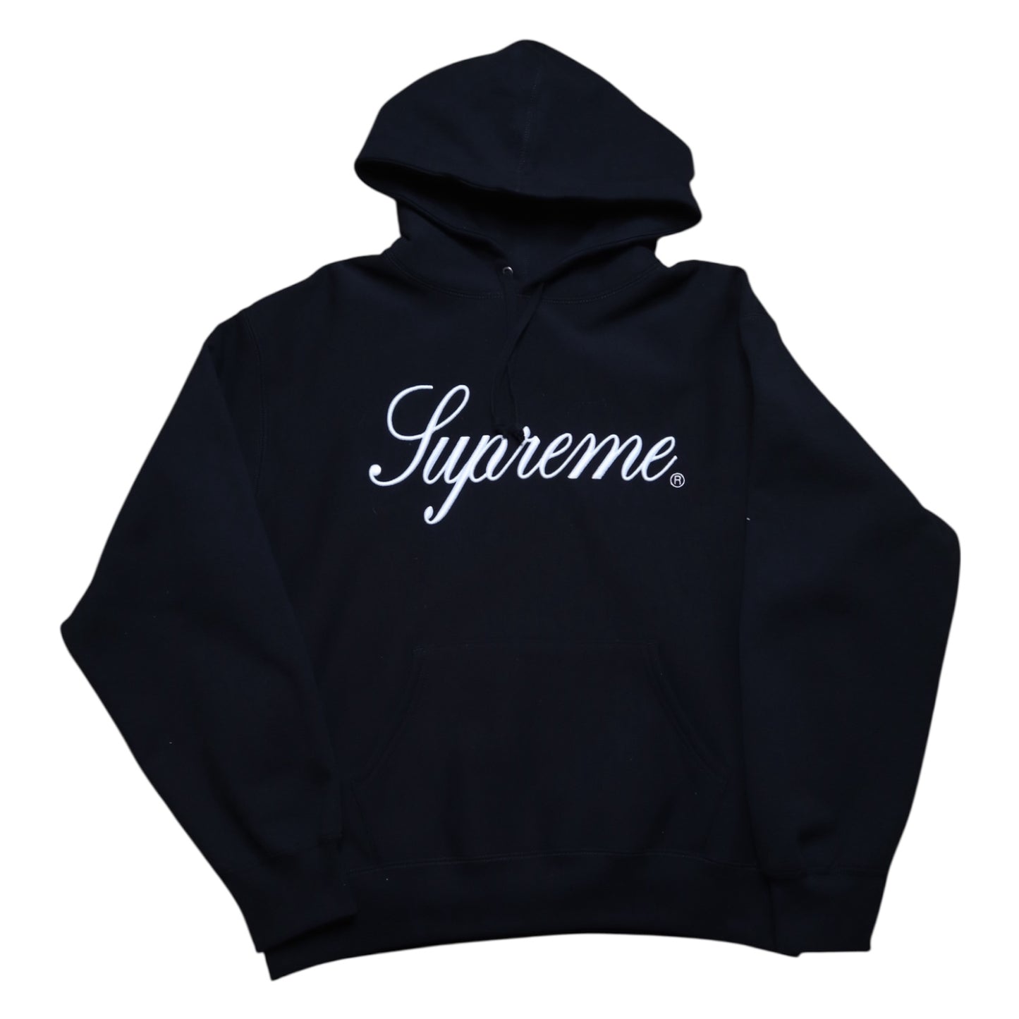 Supreme Black Script Logo Hoodie