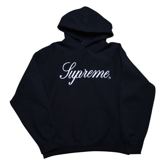 Supreme Black Script Logo Hoodie